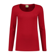 L&S T-shirt Crewneck cot/elast LS for her - Topgiving