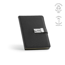 Afsluitbare A5 300D rPET notitieboekhoes - Topgiving