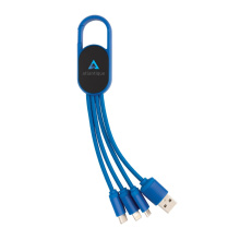 4-in-1 kabel met karabijnhaak - Topgiving