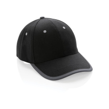 Impact AWARE™ 6 panel 280gr recycled katoen cap met bies - Topgiving