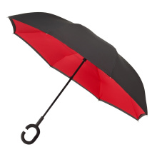 Falconetti - Inside-out - Handopening - Windproof -  105 cm - Zwart - Rood - Topgiving