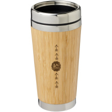 Bambus 450 ml beker met buitenzijde van bamboe - Topgiving