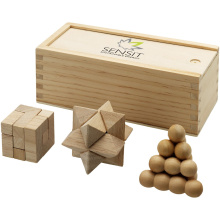 Brainiac 3-piece wooden brain teaser set - Topgiving