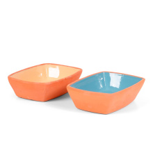 SENZA Terracotta Schaaltjes Rechthoek Blauw/Geel /2 - Topgiving