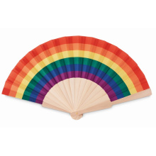 Houten regenboog handwaaier - Topgiving