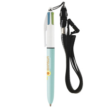 Bic® 4 colours fashion balpen + lanyard - Topgiving