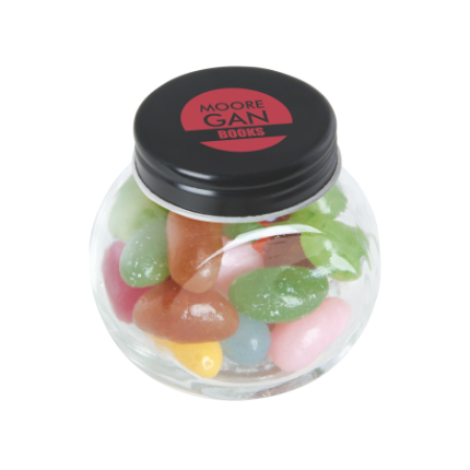 Kleine glazen pot jelly beans - Topgiving