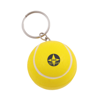 Anti-stress Tennisbal met sleutelhanger - Topgiving