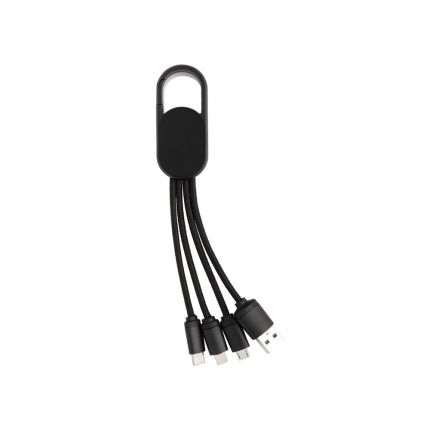 4-in-1 kabel met karabijnhaak - Topgiving