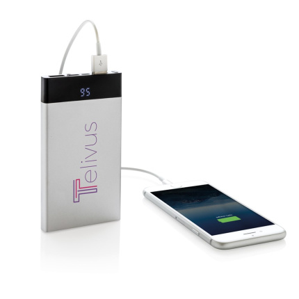 6.000 mAh platte powerbank met digitaal scherm - Topgiving