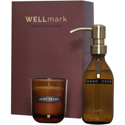 Wellmark Discovery set van 250 ml handzeepdispenser en 150 g geurkaars - Topgiving
