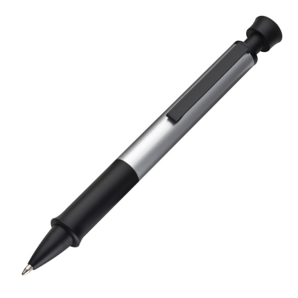 Aluminium pen met zwarte clip - Topgiving