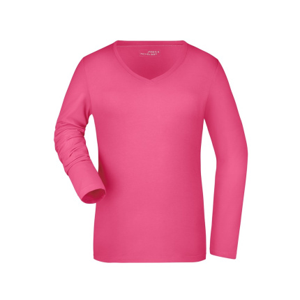 Ladies' Stretch V-Shirt Long-Sleeved - Topgiving