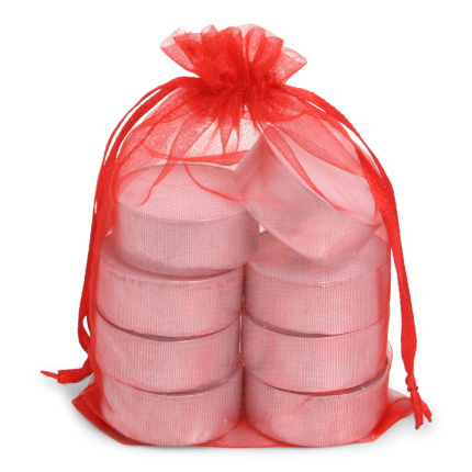 SENZA Organza Tealight Bag /8 Red - Topgiving