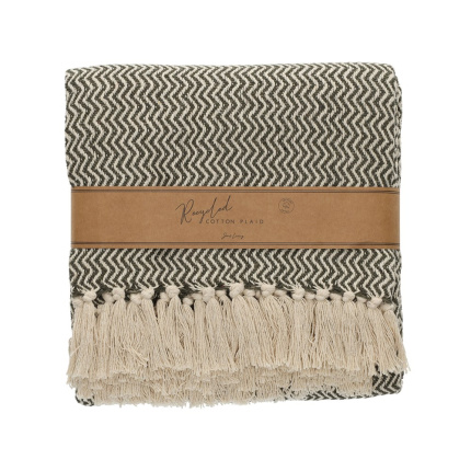 JENS Living Recycled Cotton Plaid Visgraat Groen - Topgiving