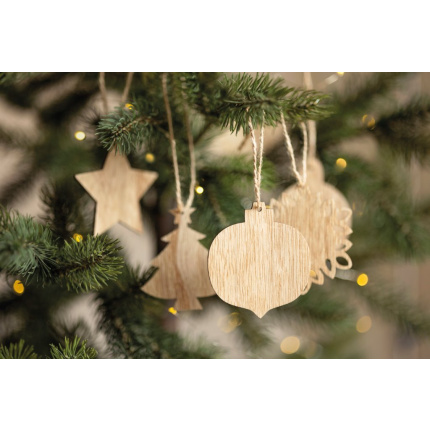 Houten kerstversiering set - Topgiving