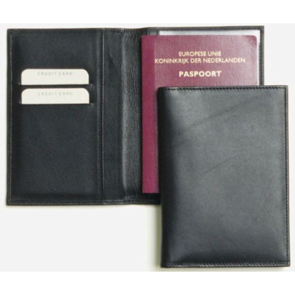 Paspoort houder zwart nappa - Topgiving