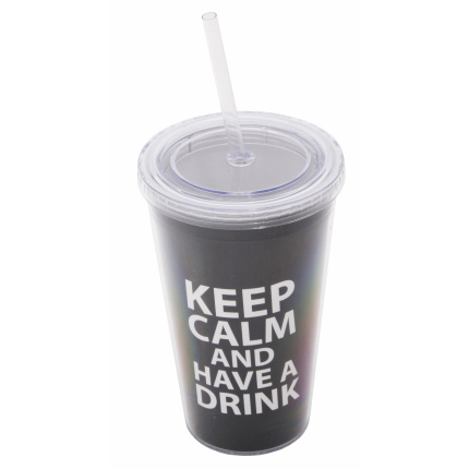 Keep calm cup and straw - Topgiving