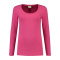 L&S T-shirt Crewneck cot/elast LS for her - Topgiving