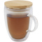 Leona 350 ml glazen beker met bamboe deksel - Topgiving