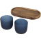Male houten serveerblad en glazen bekerset - matte afwerking - Topgiving