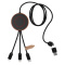 SCX.design C40 5-in-1 oplaadkabel van RPET met oplichtend logo en 10 W oplaadstation - Topgiving