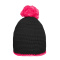 Pompon Hat with Contrast Stripe - Topgiving