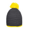 Pompon Hat with Contrast Stripe - Topgiving